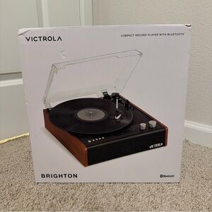 Victrola Brighton Dual Bluetooth Turntable Record Player Mahogony VTA-71-MAH NEW